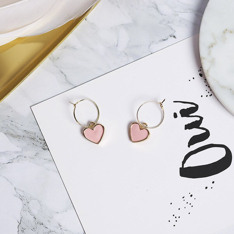 Leather Heart Earrings