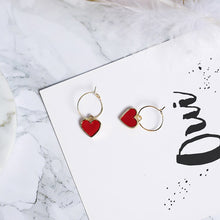 Load image into Gallery viewer, Leather Heart Earrings