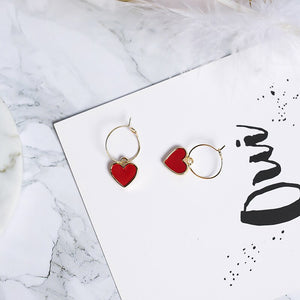 Leather Heart Earrings