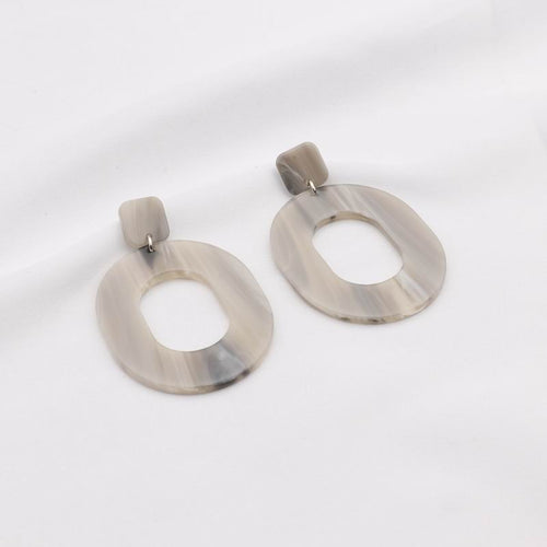 Oval Gray Earrings