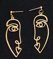 Load image into Gallery viewer, Abstract Face Earrings