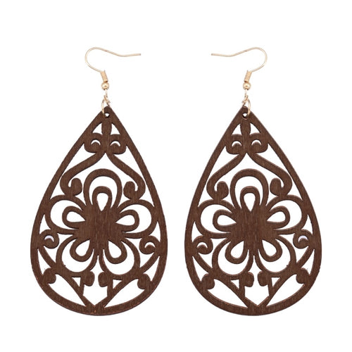 Carved Wooden Earrings