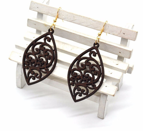 Wooden Oblong Earrings