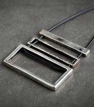 Load image into Gallery viewer, Hammered Rectangle Necklace